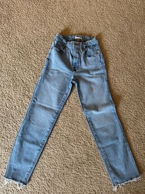 Good American High-Rise Light Blue Straight-Leg Jeans